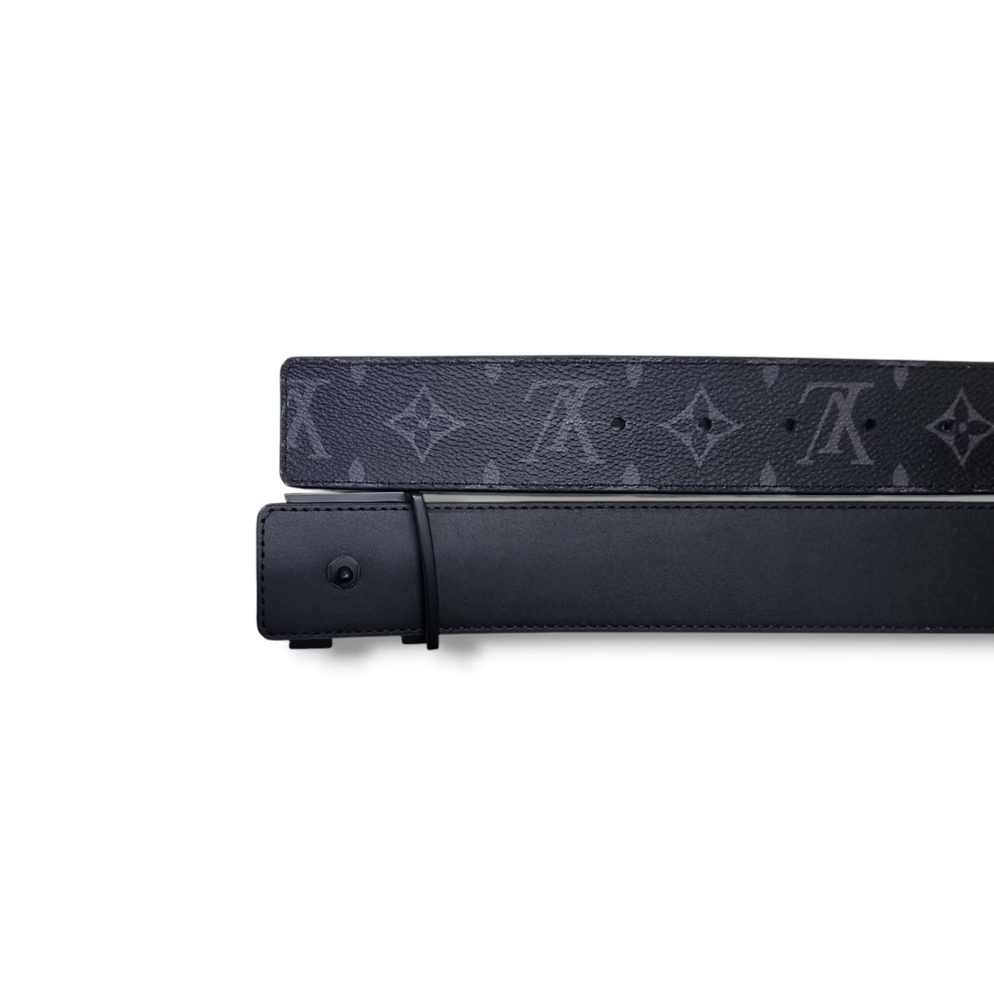 Louis Vuitton Belt Initiales Reversible Monogram Eclipse Matte Black Hw