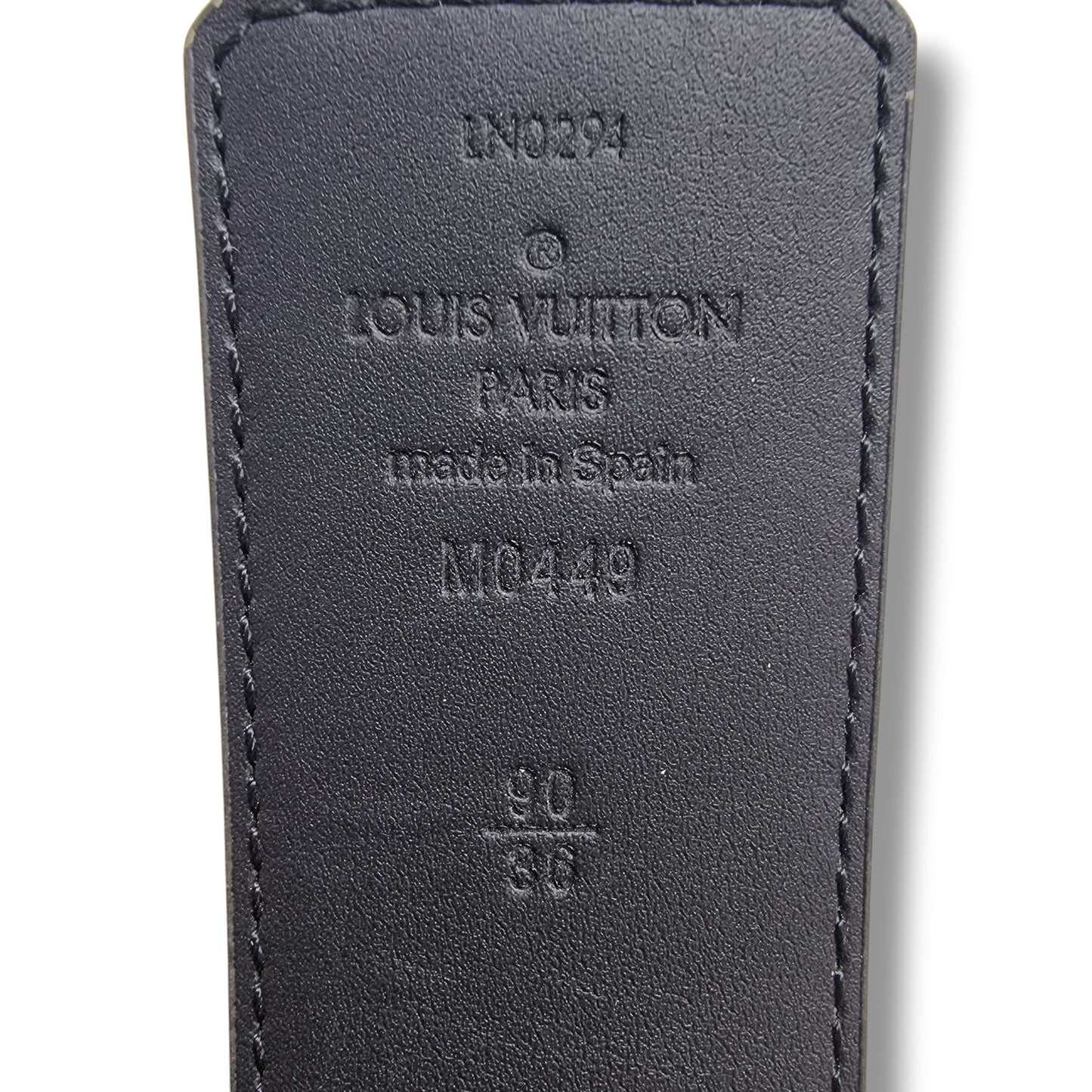 Louis Vuitton Belt Initiales Reversible Monogram Eclipse Matte Black Hw