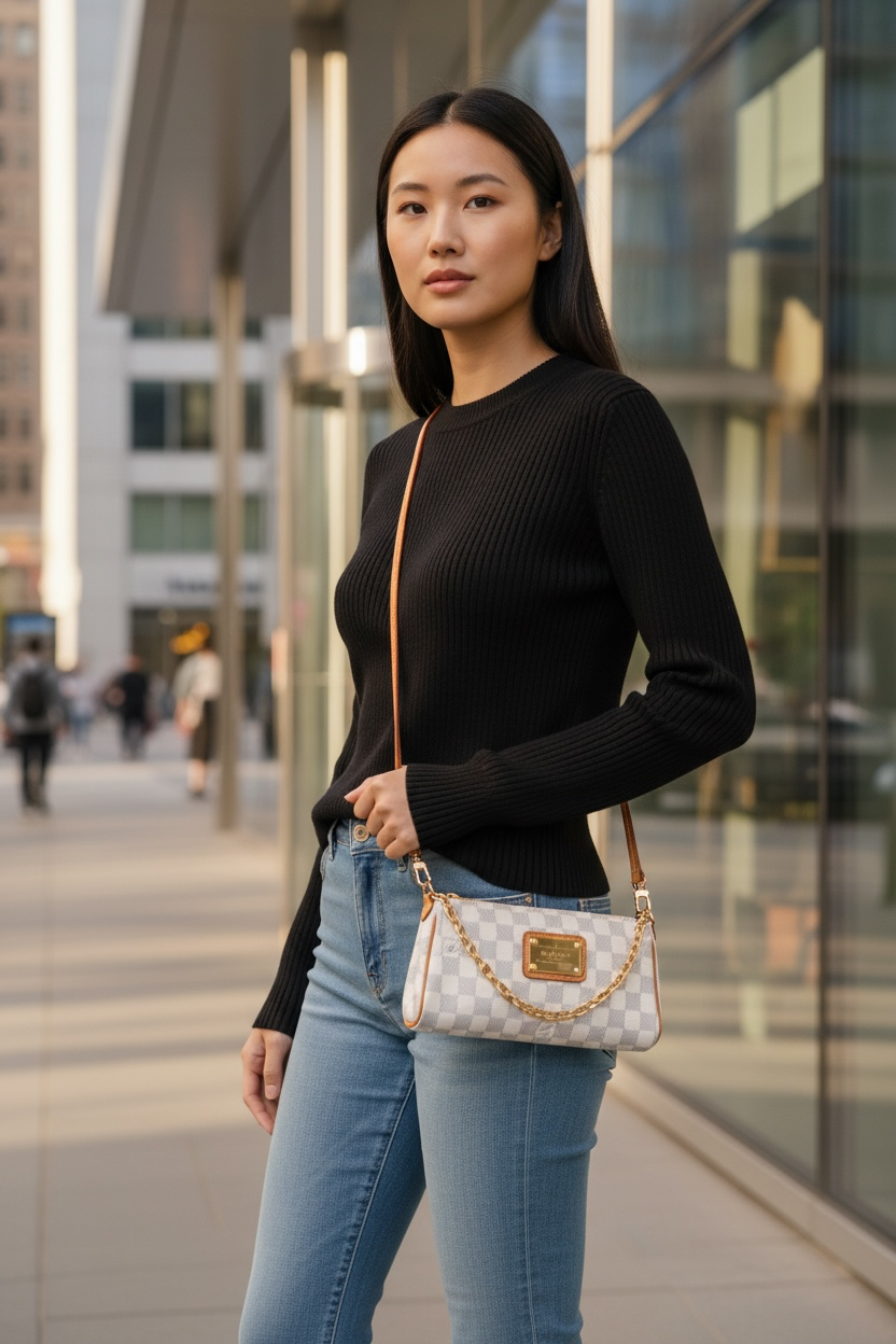 Louis Vuitton Eva Clutch Damier Azur Ghw