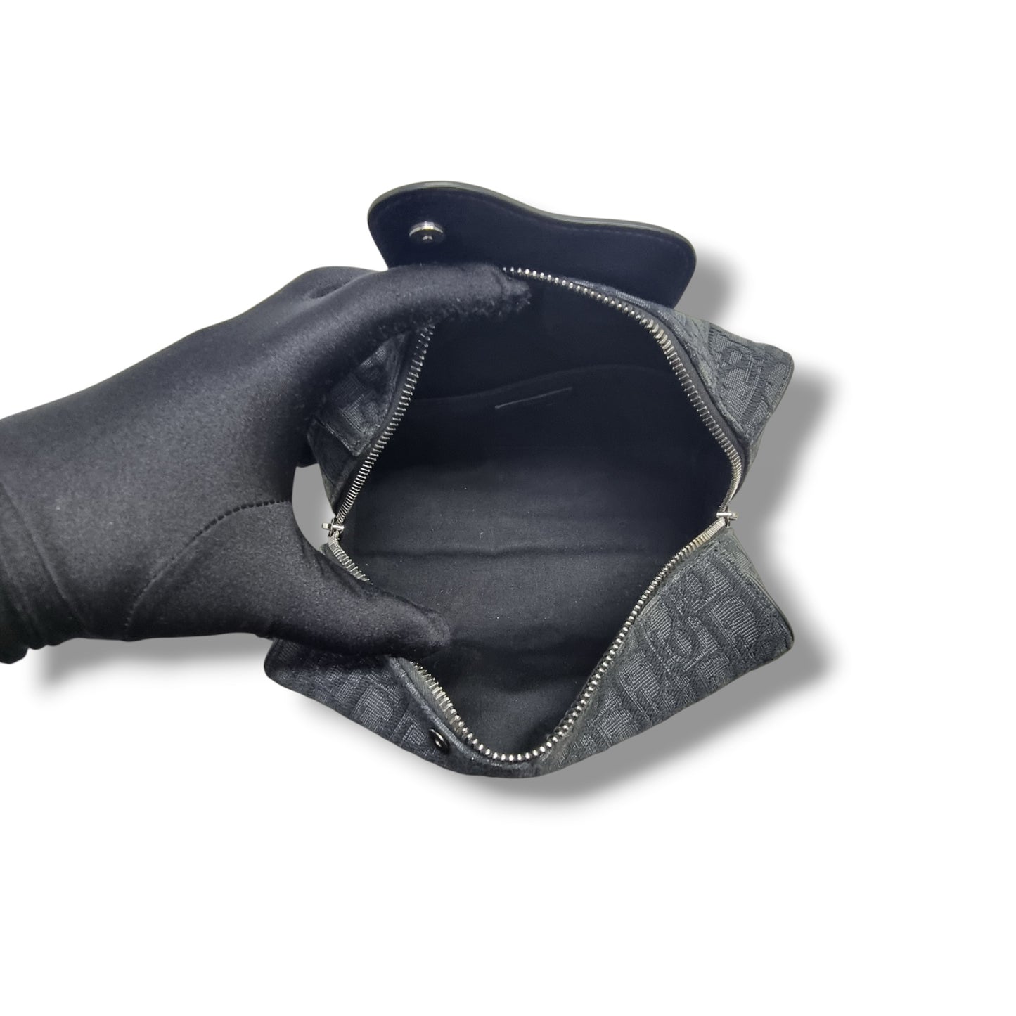 Christian Dior Lingot Toiletry Pouch Oblique Jacquard Shw (Black)