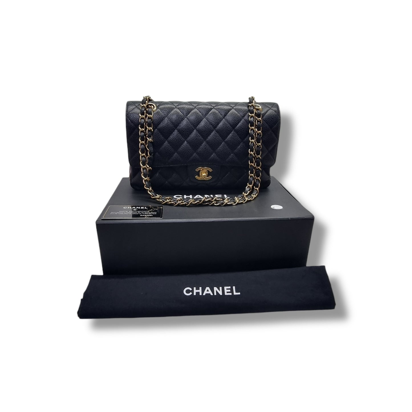 Chanel Classic Medium Double Flap Caviar Black Ghw