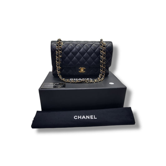 Chanel Classic Medium Double Flap Caviar Black Ghw