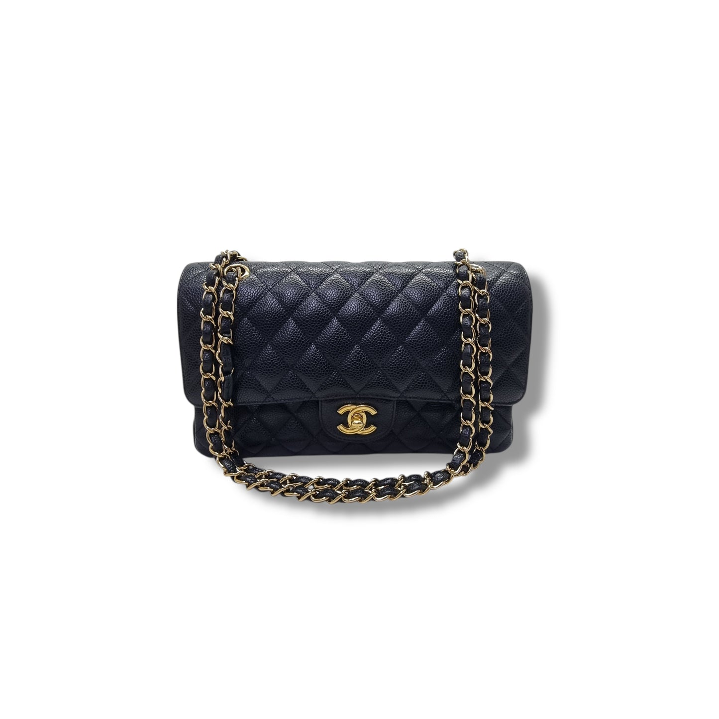 Chanel Classic Medium Double Flap Caviar Black Ghw