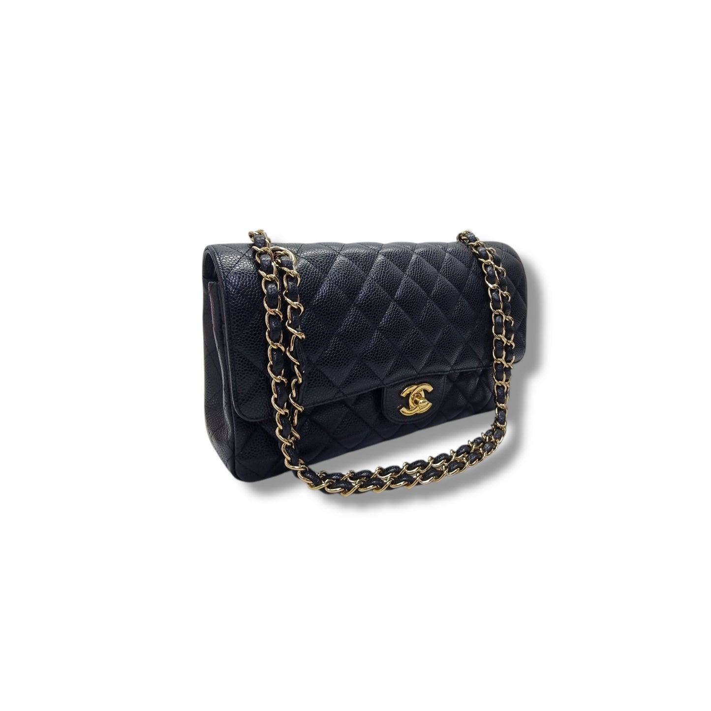 Chanel Classic Medium Double Flap Caviar Black Ghw