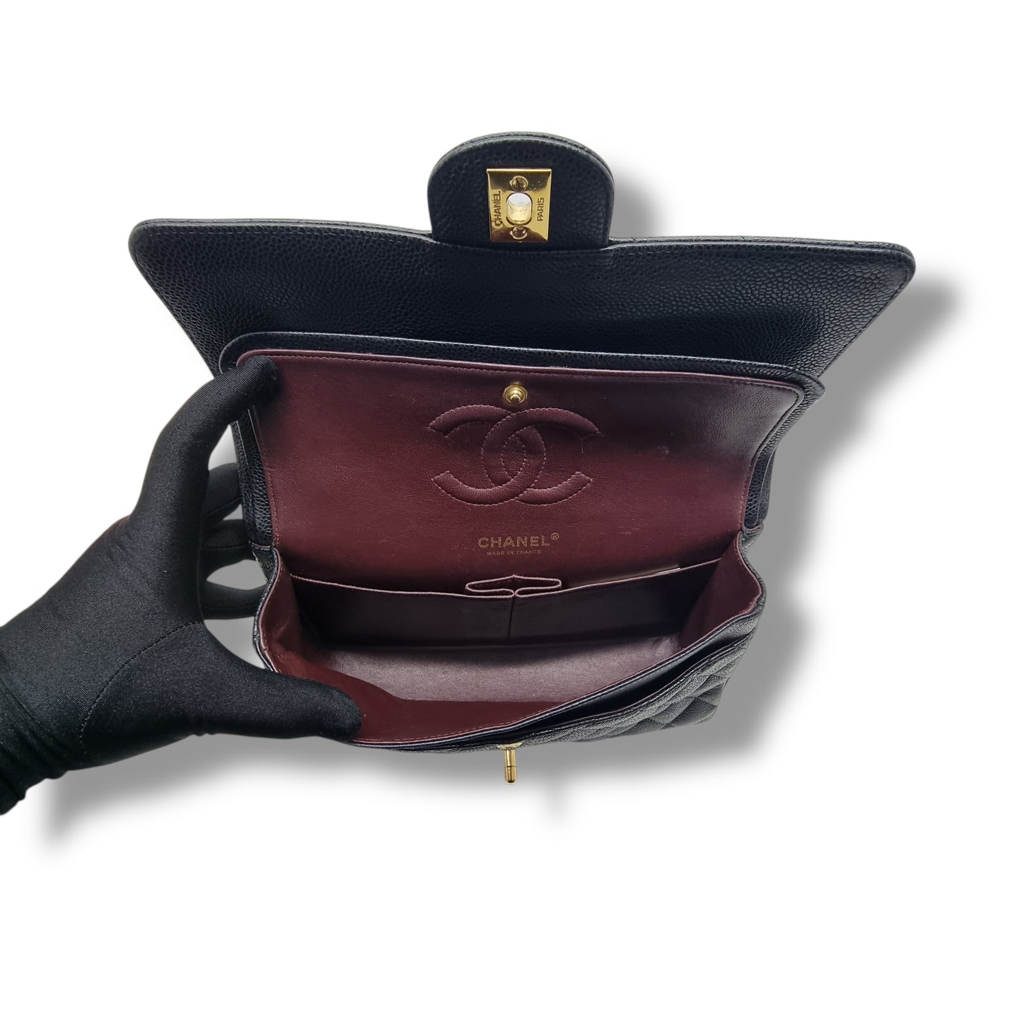 Chanel Classic Medium Double Flap Caviar Black Ghw