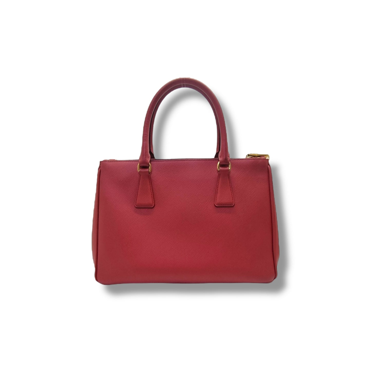 Prada BN1801 Galleria Saffiano Lux Small Double Zip Tote Bag Ghw (Fuoco/Red)