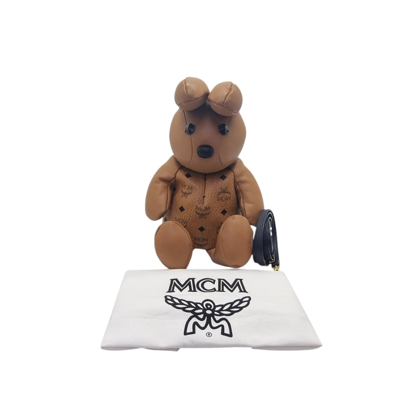 MCM Signature Visetos Canvas Zoo Rabbit Doll Crossbody (Cognac)