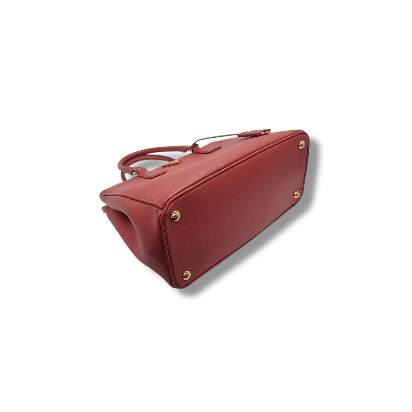 Prada BN1801 Galleria Saffiano Lux Small Double Zip Tote Bag Ghw (Fuoco/Red)