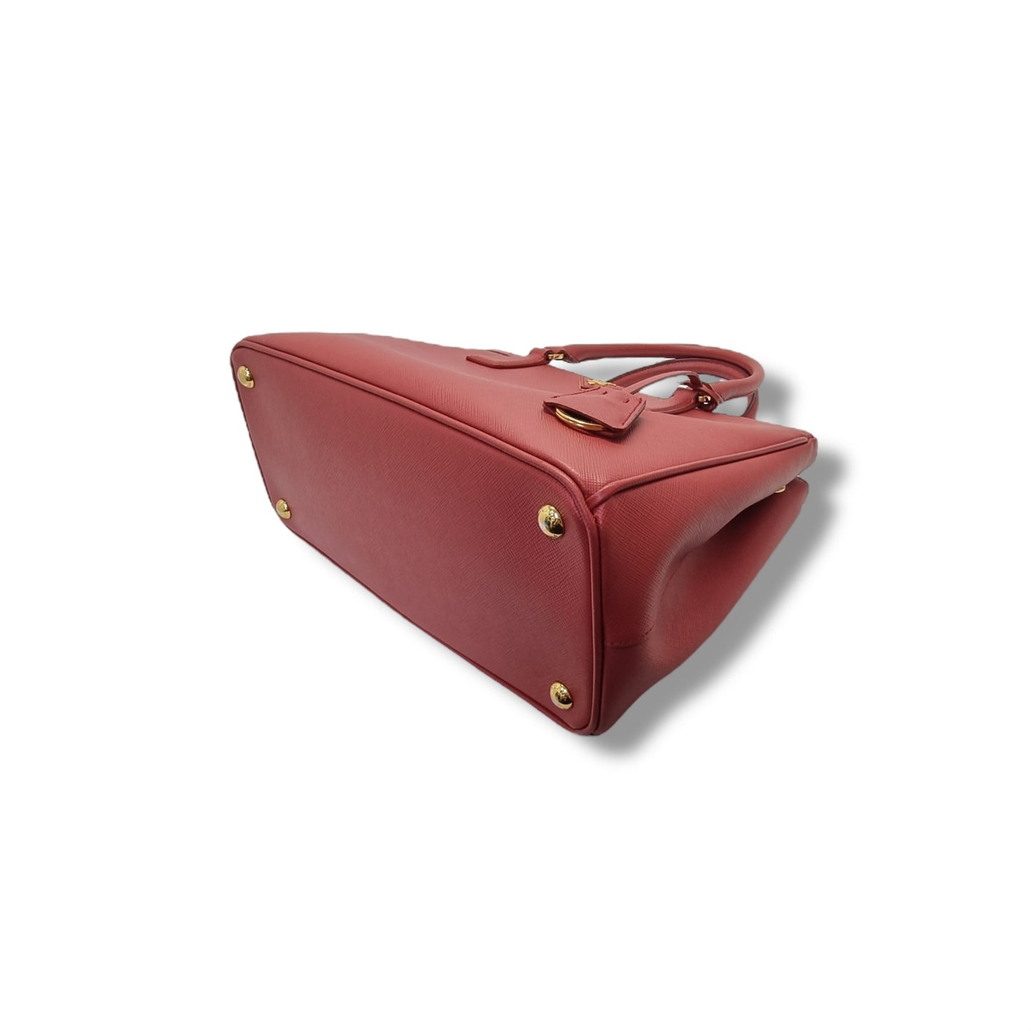 Prada BN1801 Galleria Saffiano Lux Small Double Zip Tote Bag Ghw (Fuoco/Red)