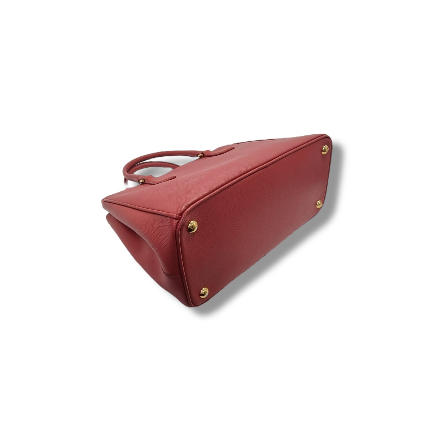 Prada BN1801 Galleria Saffiano Lux Small Double Zip Tote Bag Ghw (Fuoco/Red)