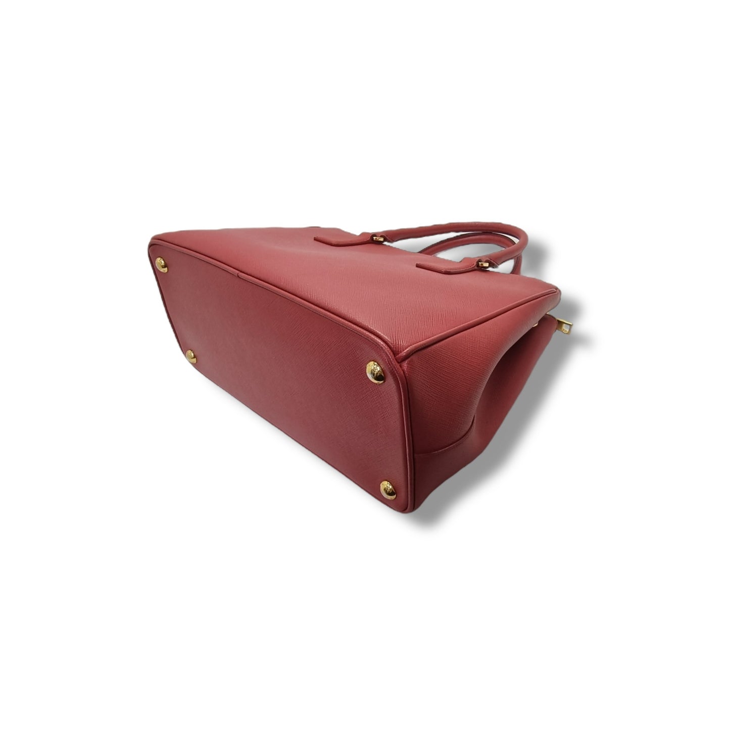 Prada BN1801 Galleria Saffiano Lux Small Double Zip Tote Bag Ghw (Fuoco/Red)