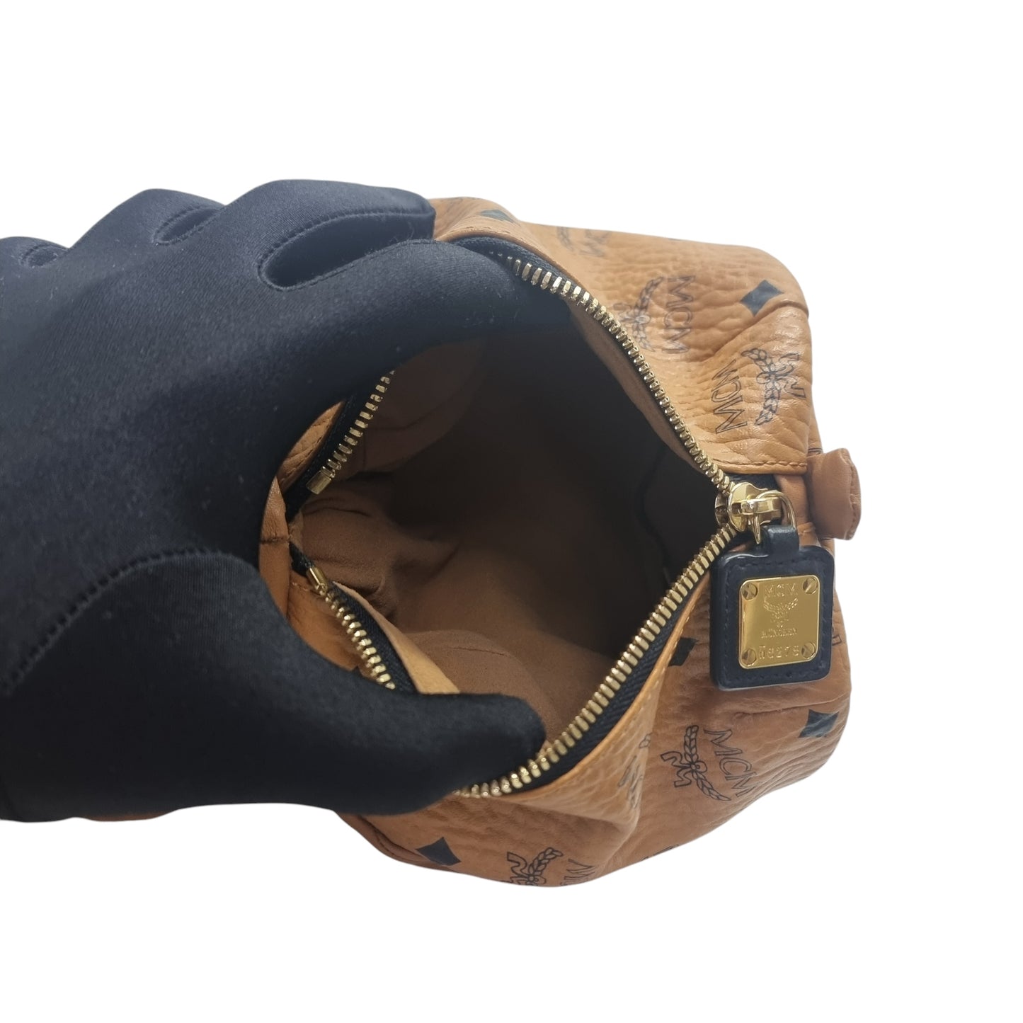 MCM Signature Visetos Canvas Zoo Rabbit Doll Crossbody (Cognac)