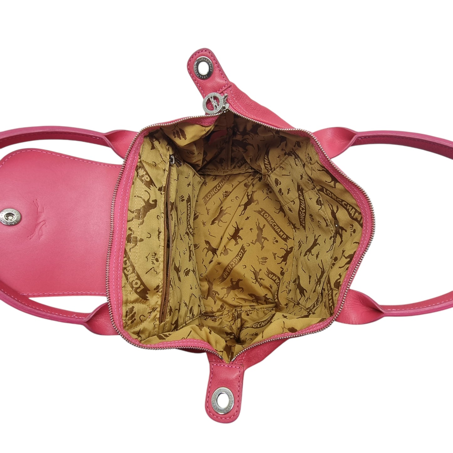 Longchamp Le Pliage Cuir Small Tote Bag Ghw (Dark Pink)