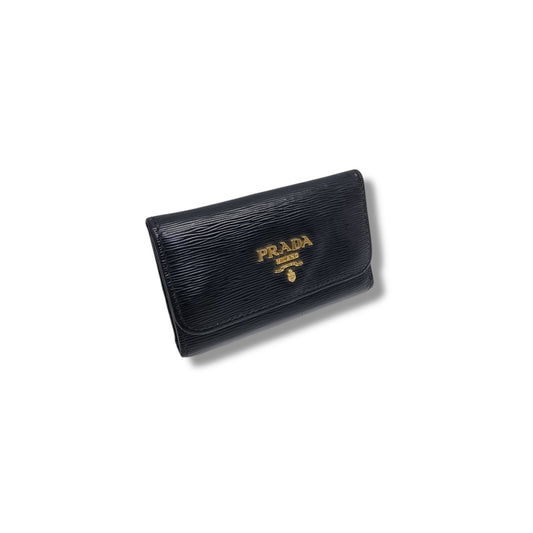 Prada 1PG222 Vitello Move Key Holder Ghw (Black)