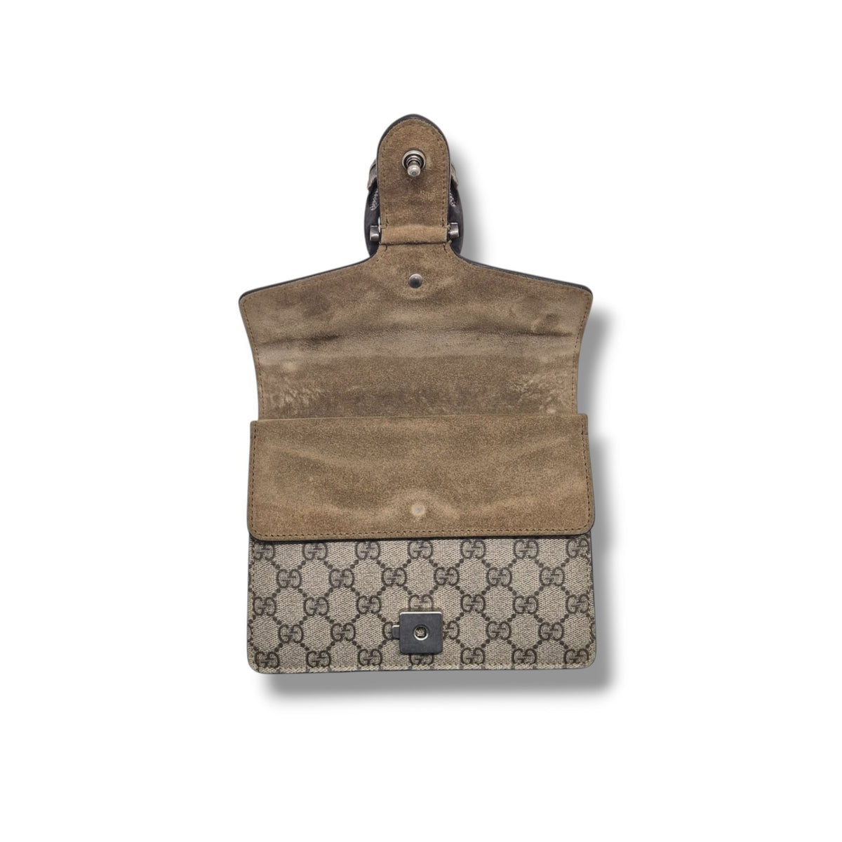 Gucci GG Supreme Dionysus Small Leather Crossbody Shw (Beige/Brown)