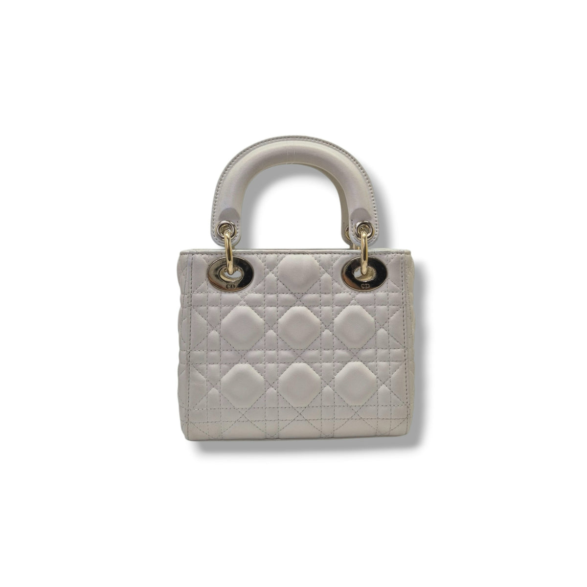Christian Dior Lady Dior Mini Cannage Lambskin Ghw (Latte)