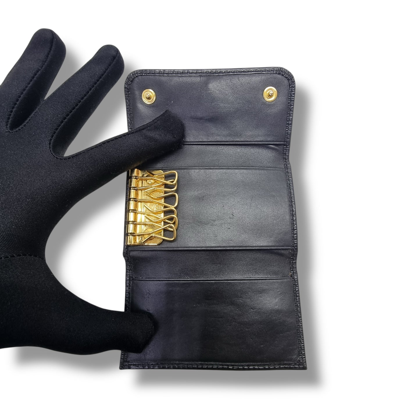 Prada 1PG222 Vitello Move Key Holder Ghw (Black)