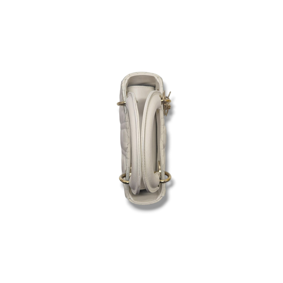 Christian Dior Lady Dior Mini Cannage Lambskin Ghw (Latte)