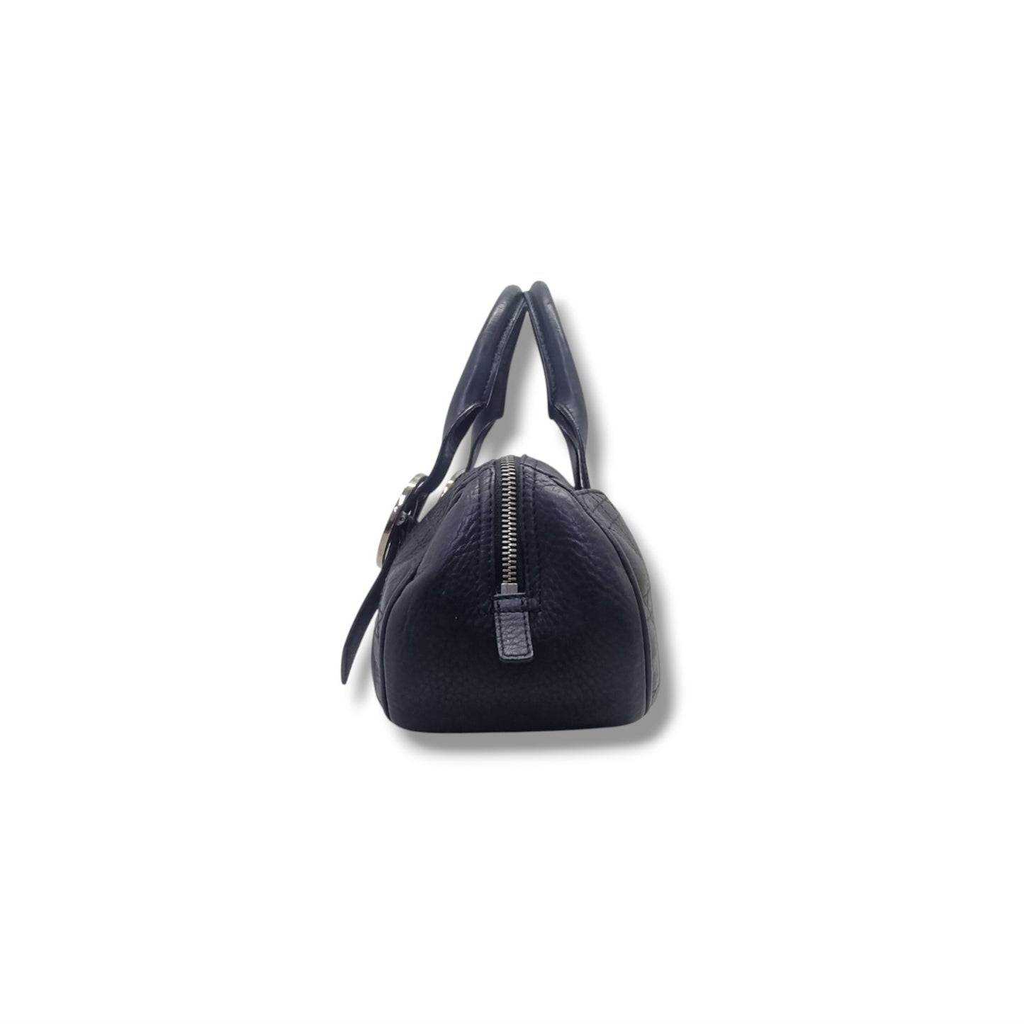 Christian Dior Dior Cannage Quilted Leather Bowler Bag Shw (Black)