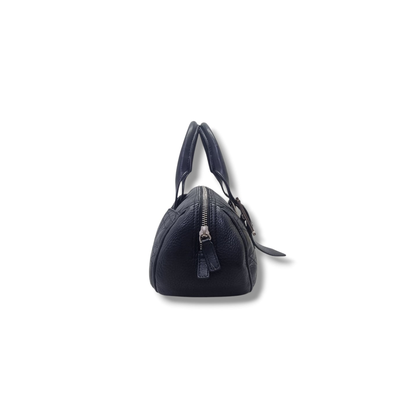 Christian Dior Dior Cannage Quilted Leather Bowler Bag Shw (Black)