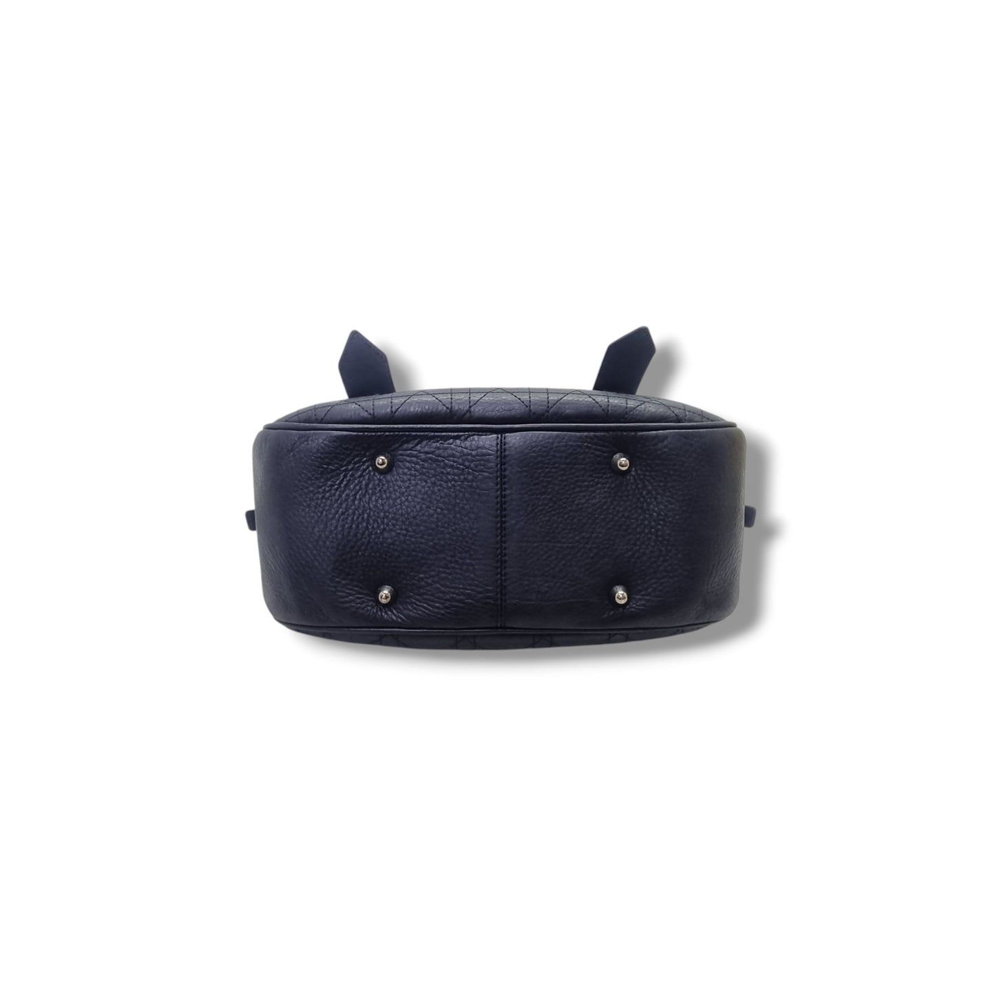 Christian Dior Dior Cannage Quilted Leather Bowler Bag Shw (Black)