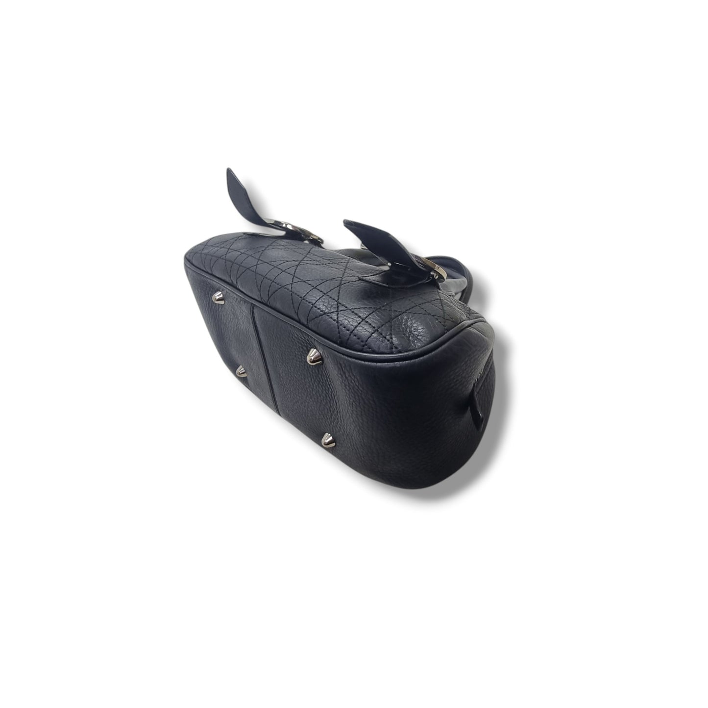 Christian Dior Dior Cannage Quilted Leather Bowler Bag Shw (Black)