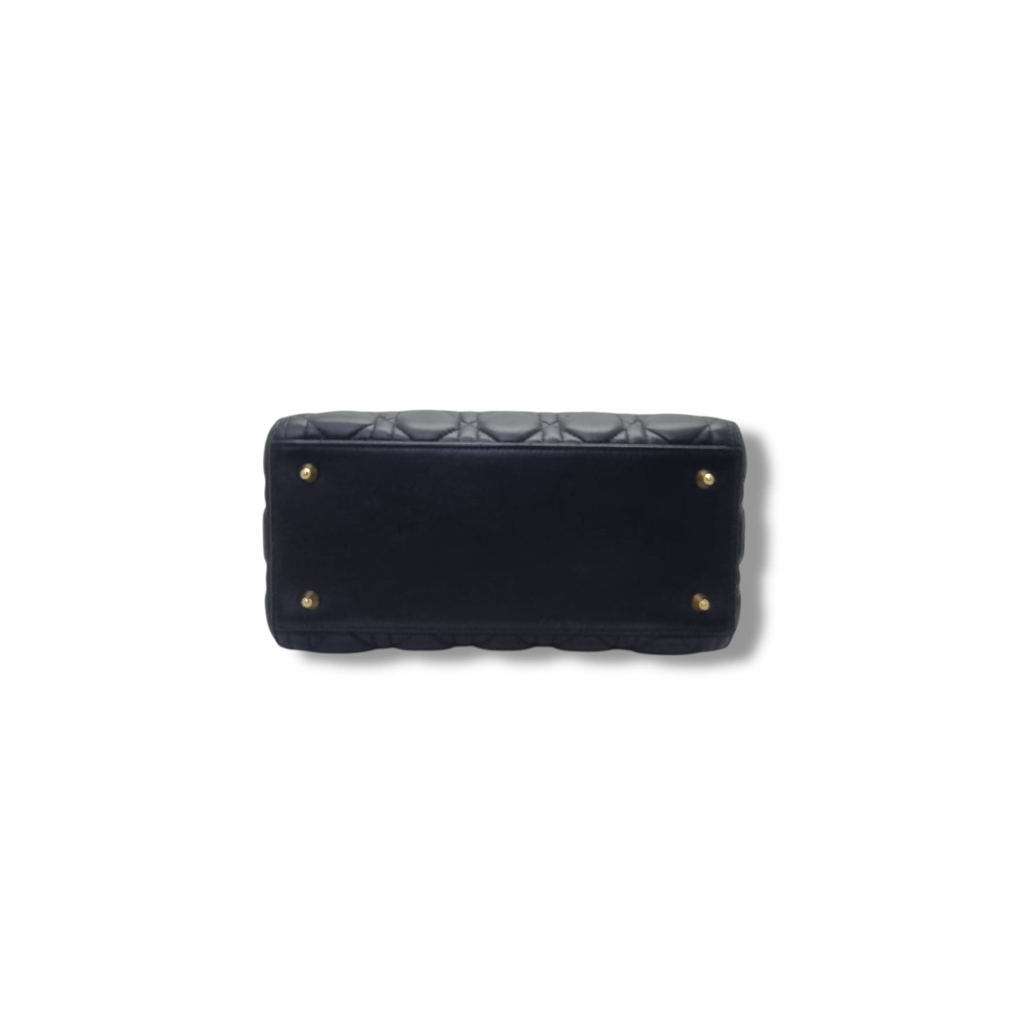 Christian Dior Lady Dior Medium Cannage Lambskin Ghw (Black)