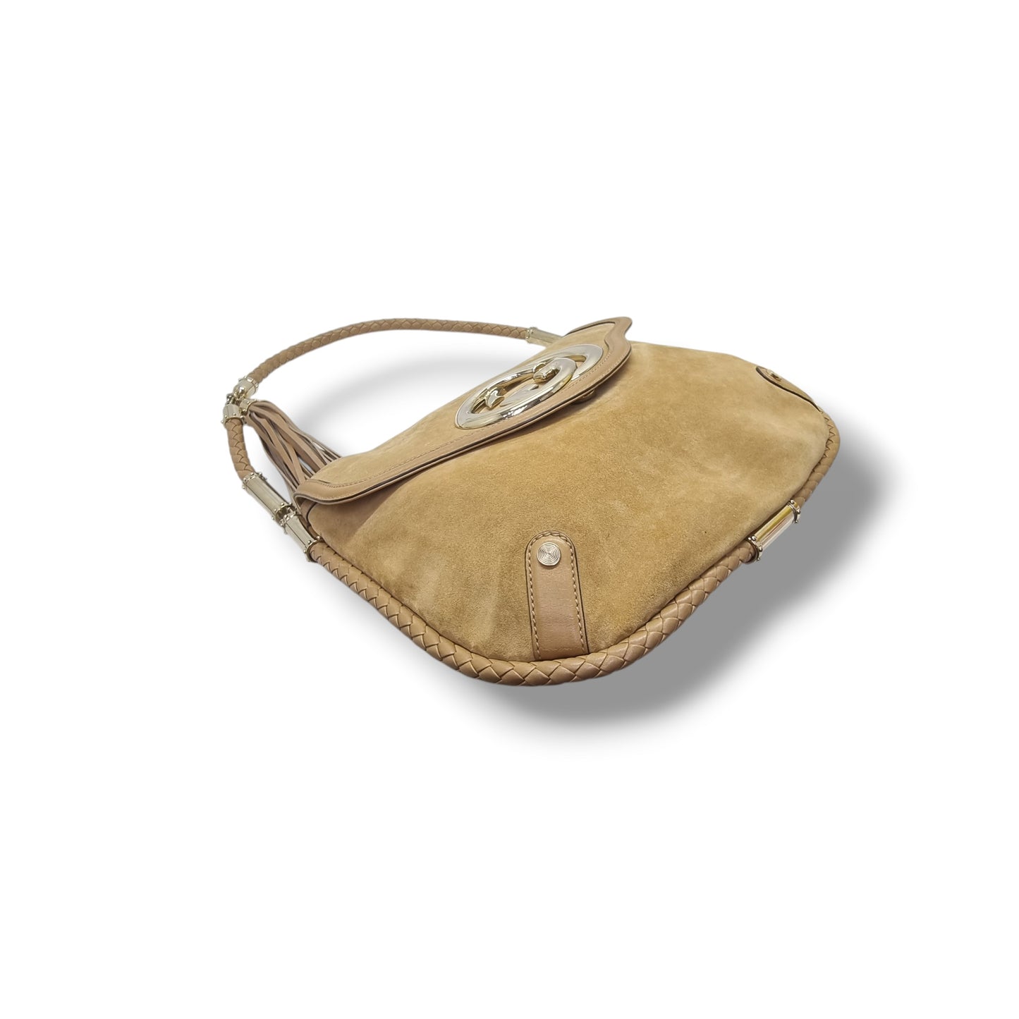Gucci Britt Tassel Medium Hobo Bag Ghw ( Tan/Brown)