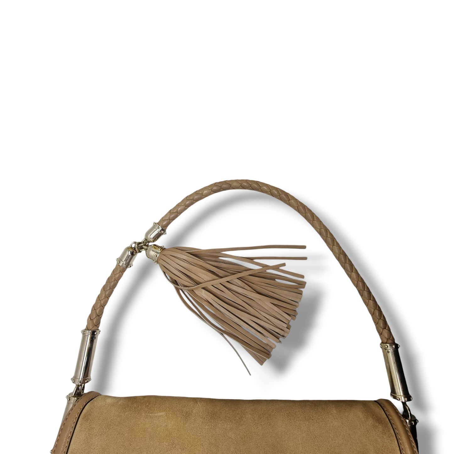 Gucci Britt Tassel Medium Hobo Bag Ghw ( Tan/Brown)