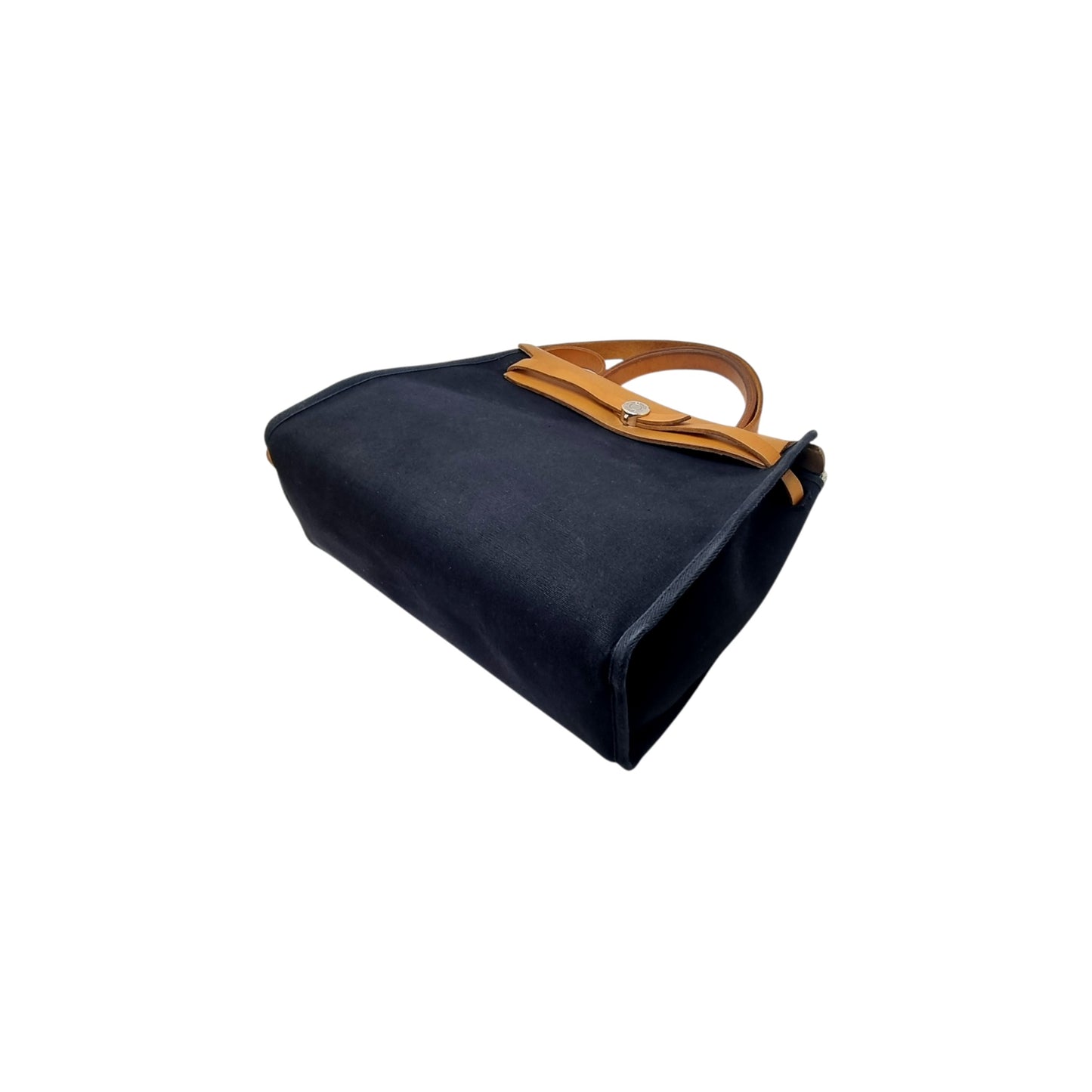 Hermes Herbag PM 31 (2 In 1) Palladium Hw (Navy Blue/Beige)
