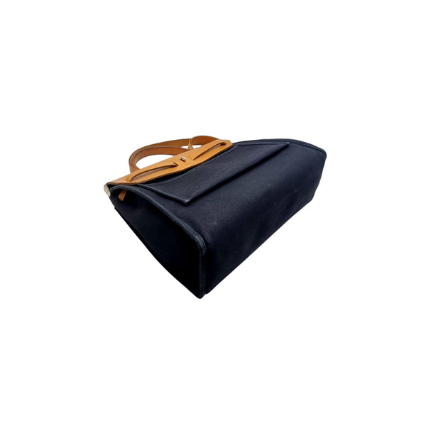 Hermes Herbag PM 31 (2 In 1) Palladium Hw (Navy Blue/Beige)