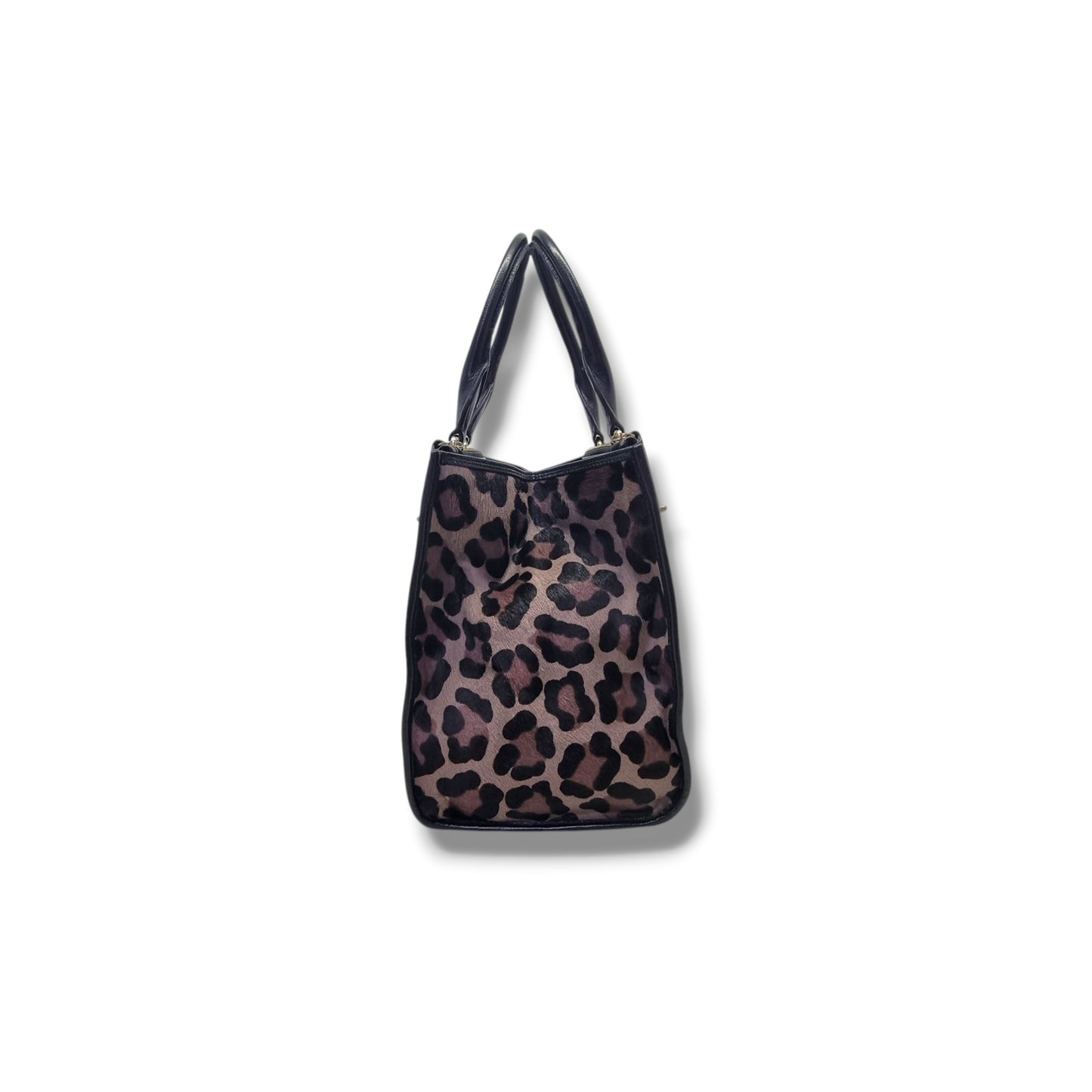 Coach Carryall Printed Haircalf Tote Bag Ghw (Black/Brown)