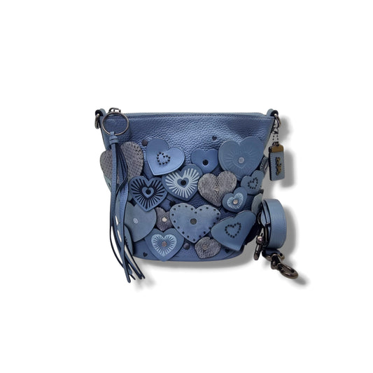 Coach Heart Embellished Crossbody Shw ( Blue)