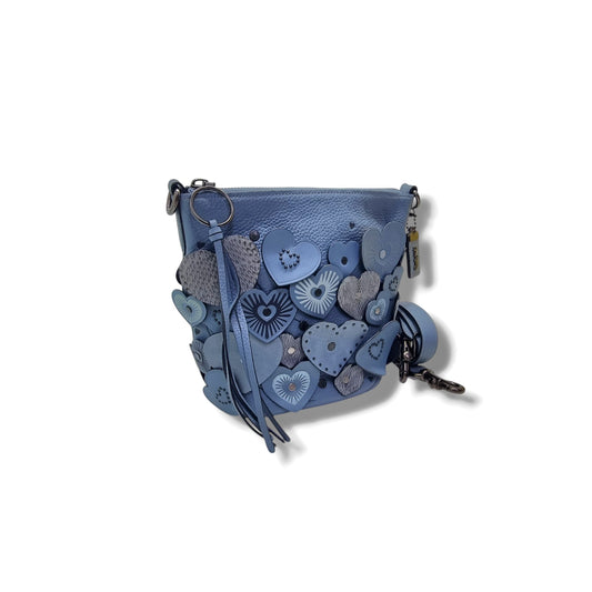 Coach Heart Embellished Crossbody Shw ( Blue)