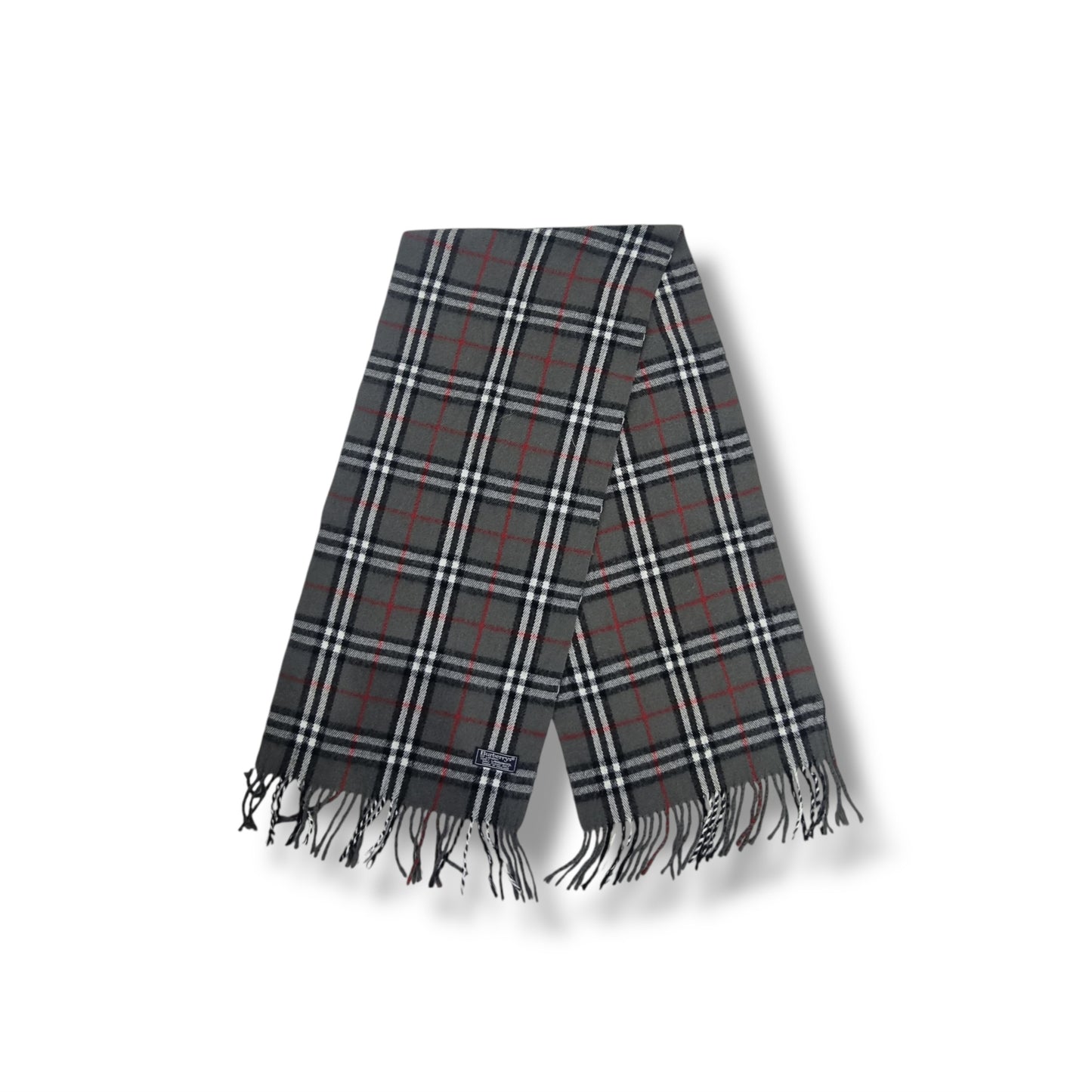 Burberry Nova Check Lambswool Muffler (Grey/Black/White)