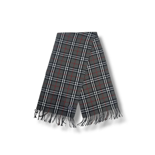 Burberry Nova Check Lambswool Muffler (Grey/Black/White)