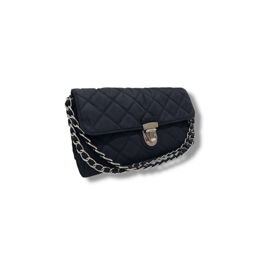Prada BP0584 Nylon Quilted Crossbody Shw (Black)
