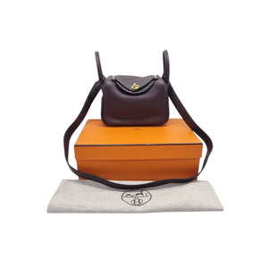 Hermes Mini Lindy Clemence Rouge Sellier Ghw