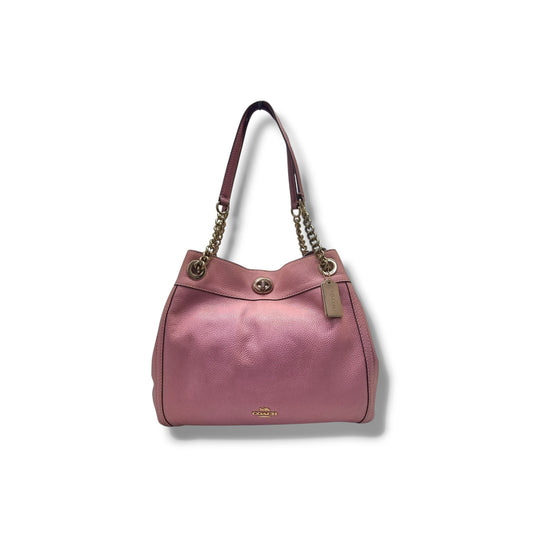 Coach Turnlock Edie Shoulder Bag Ghw (Pink)