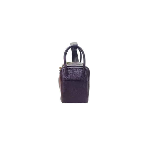 Hermes Mini Lindy Clemence Rouge Sellier Ghw