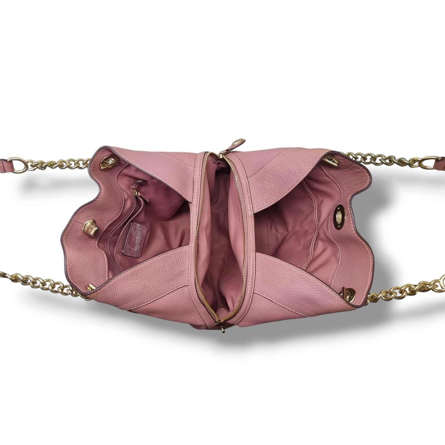 Coach Turnlock Edie Shoulder Bag Ghw (Pink)