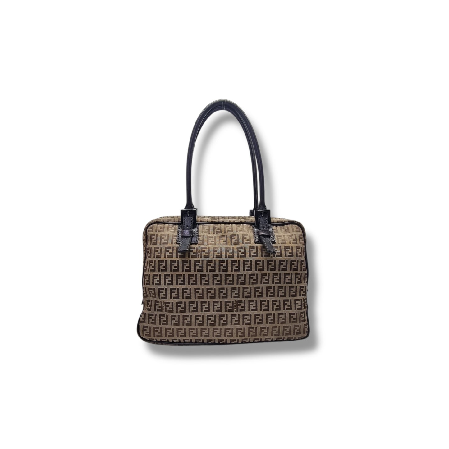 Fendi Zucchino Canvas Shoulder Bag Shw( Brown)