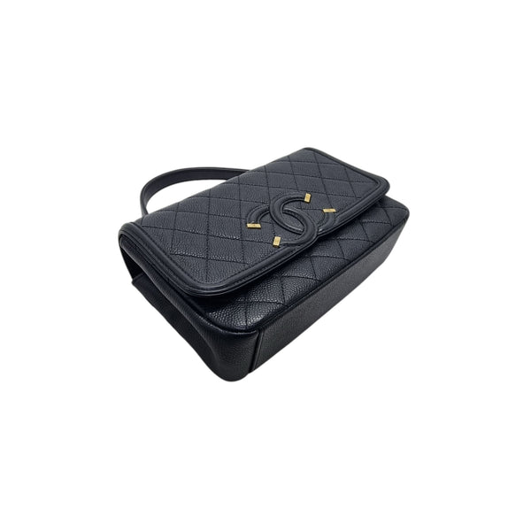 Chanel CC Filigree Flap Caviar Ghw (Black)