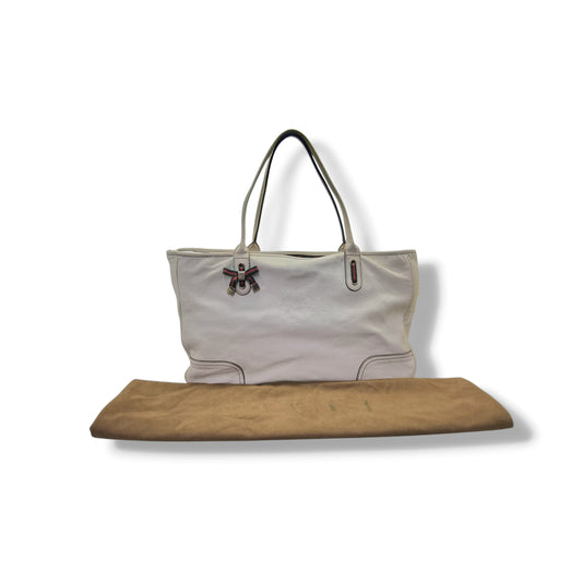 Gucci Princy Large Leather Shoulder Bag Ghw (White)