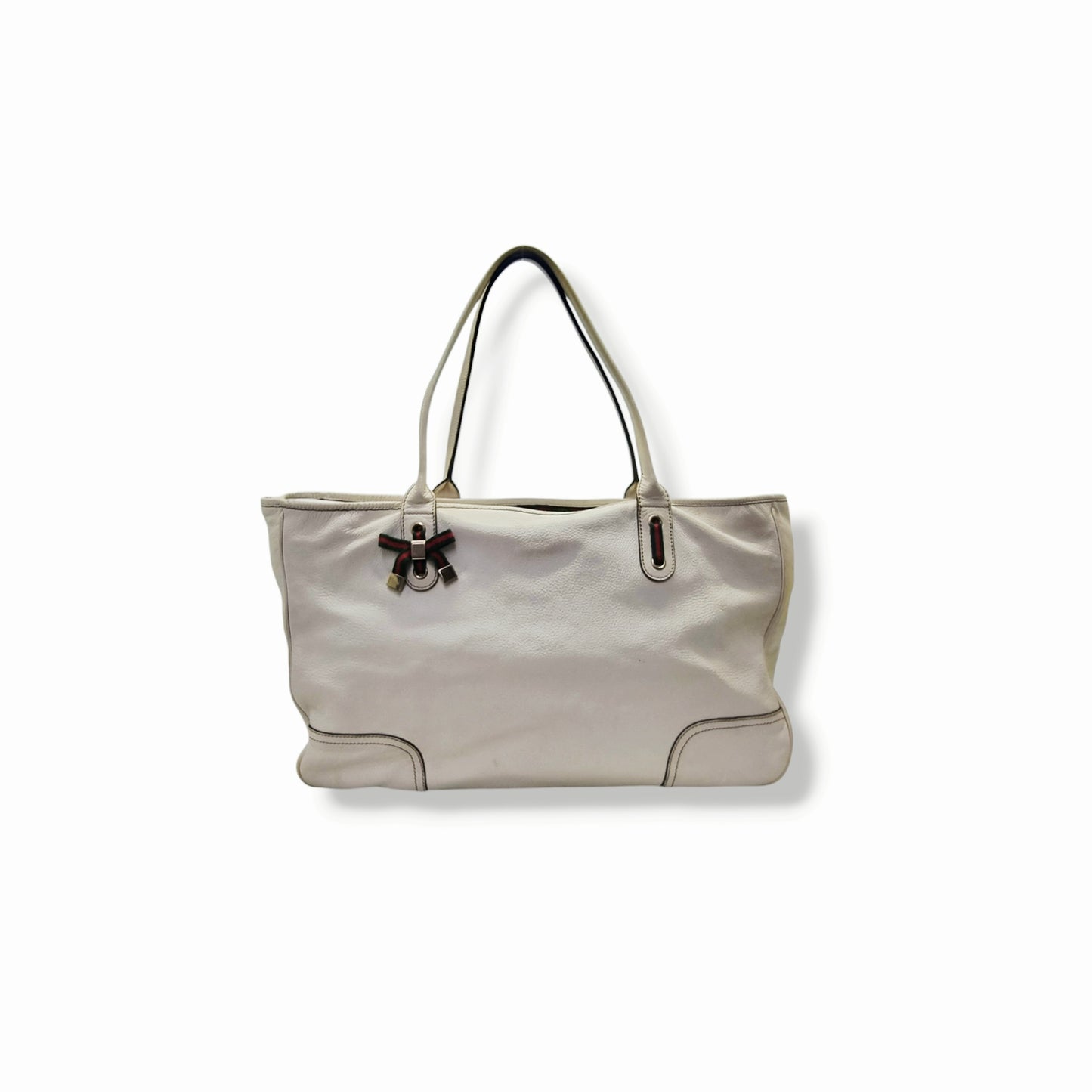 Gucci Princy Large Leather Shoulder Bag Ghw (White)