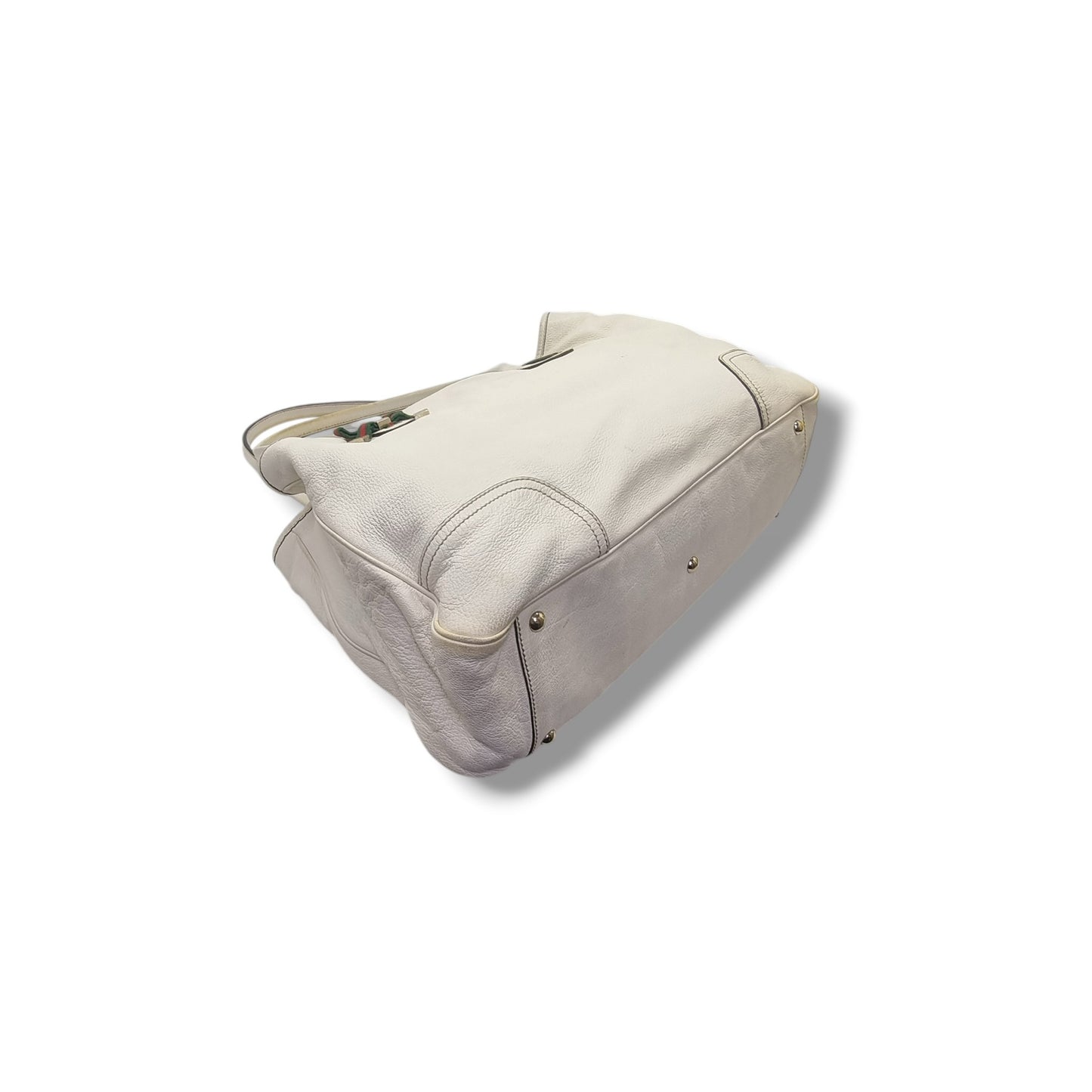 Gucci Princy Large Leather Shoulder Bag Ghw (White)