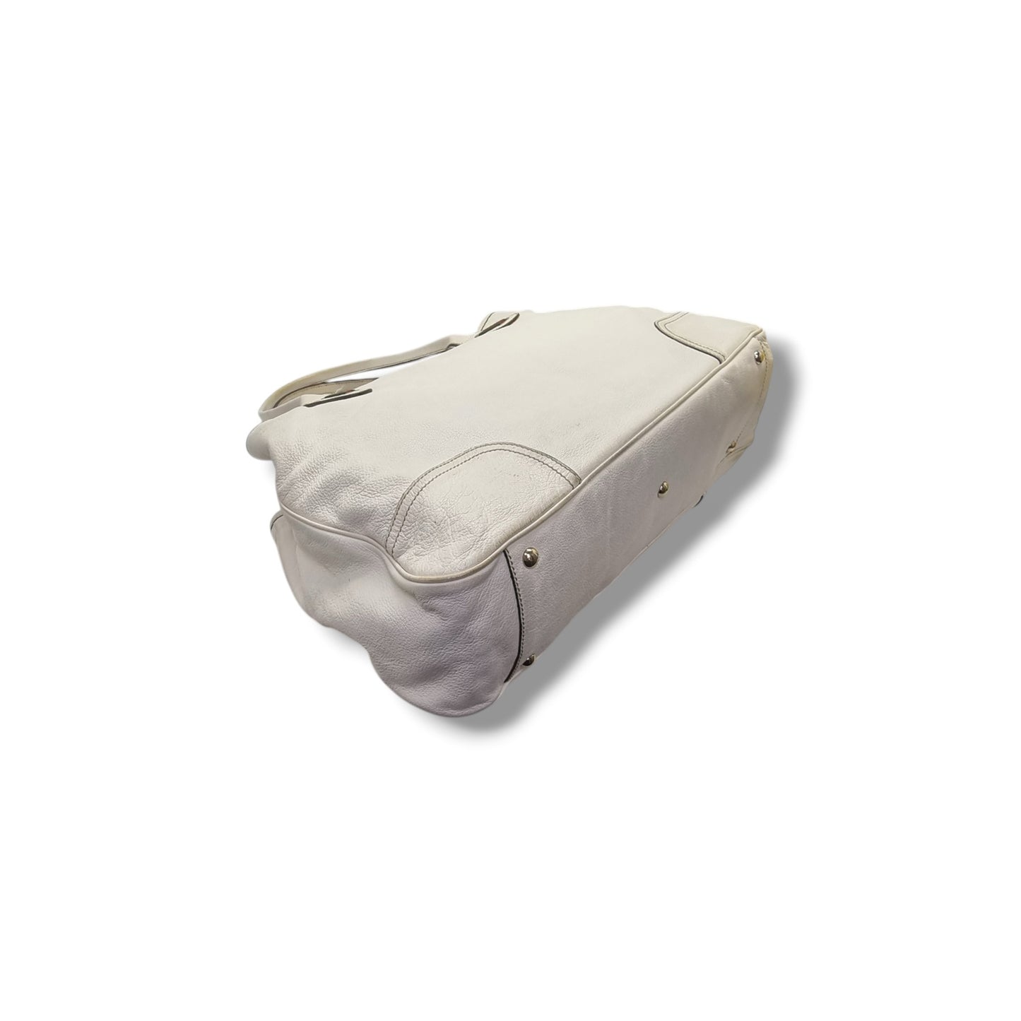 Gucci Princy Large Leather Shoulder Bag Ghw (White)