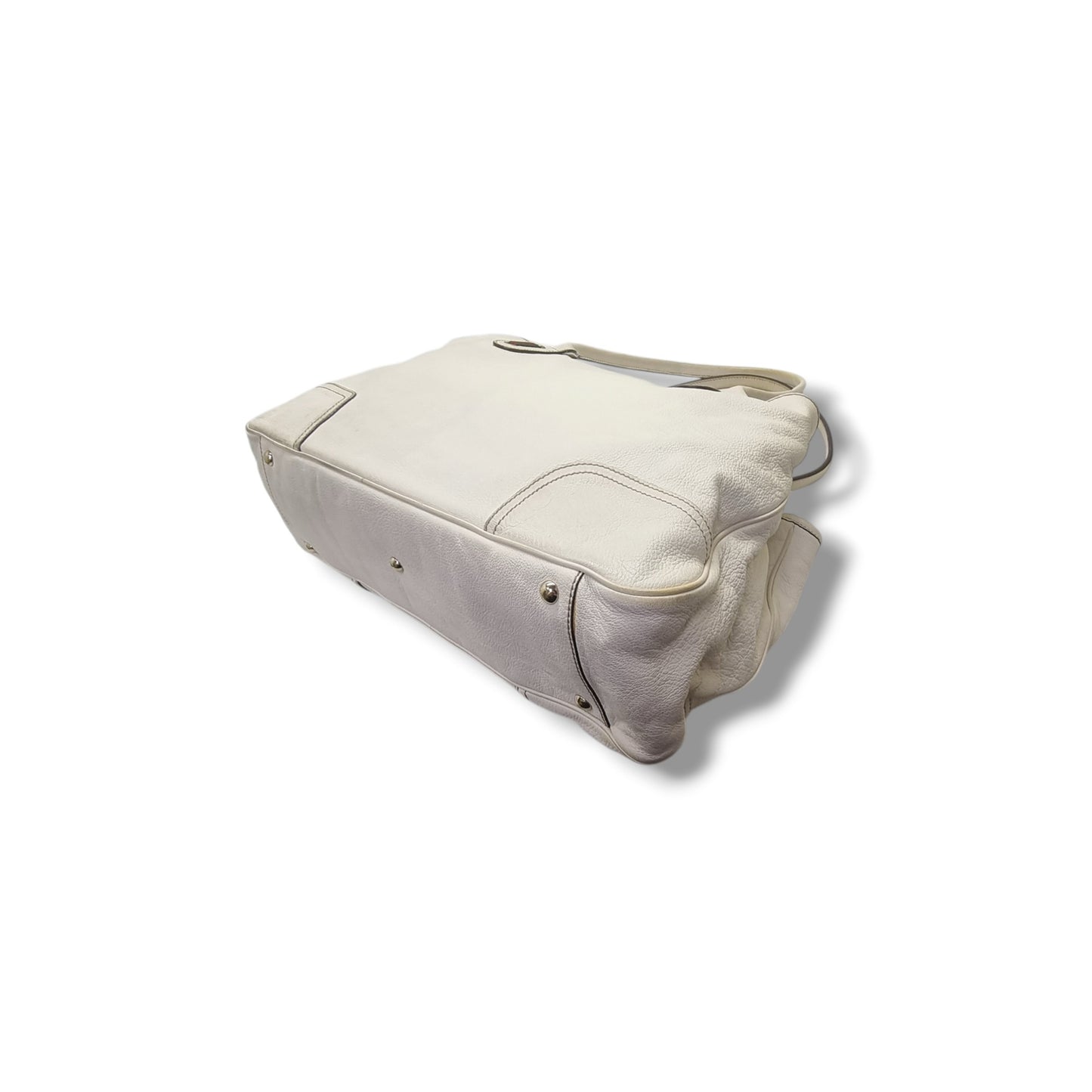 Gucci Princy Large Leather Shoulder Bag Ghw (White)