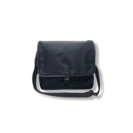 Prada V166 Tessuto Messenger Bag Shw (Black)