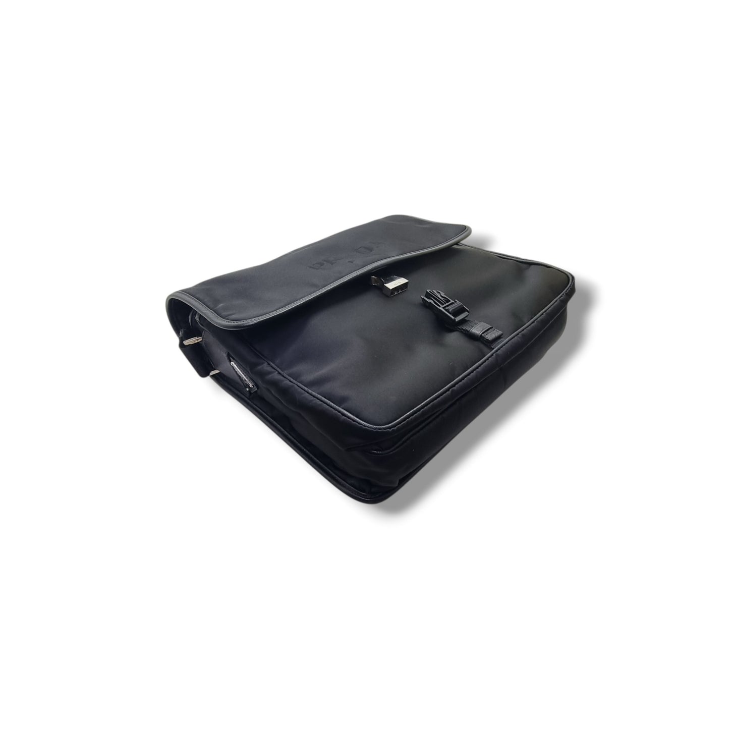 Prada V166 Tessuto Messenger Bag Shw (Black)